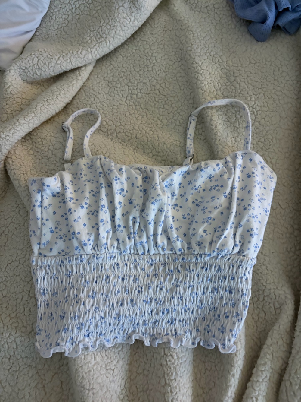 White floral crop top